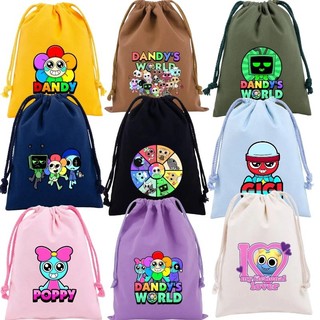 Túi dây rút Dandy 's World hoạt hình – túi lưu trữ vải sang trọng, tặng kèm