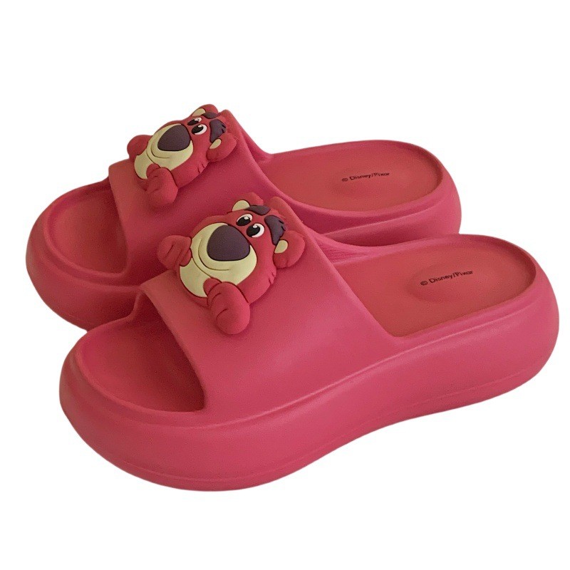 XIXITIAO Giày Sandal Gấu Dâu Dễ Thương Dép Mùa Hè Đế Dày Tăng Chiều Cao Dép Nữ Thông Thường