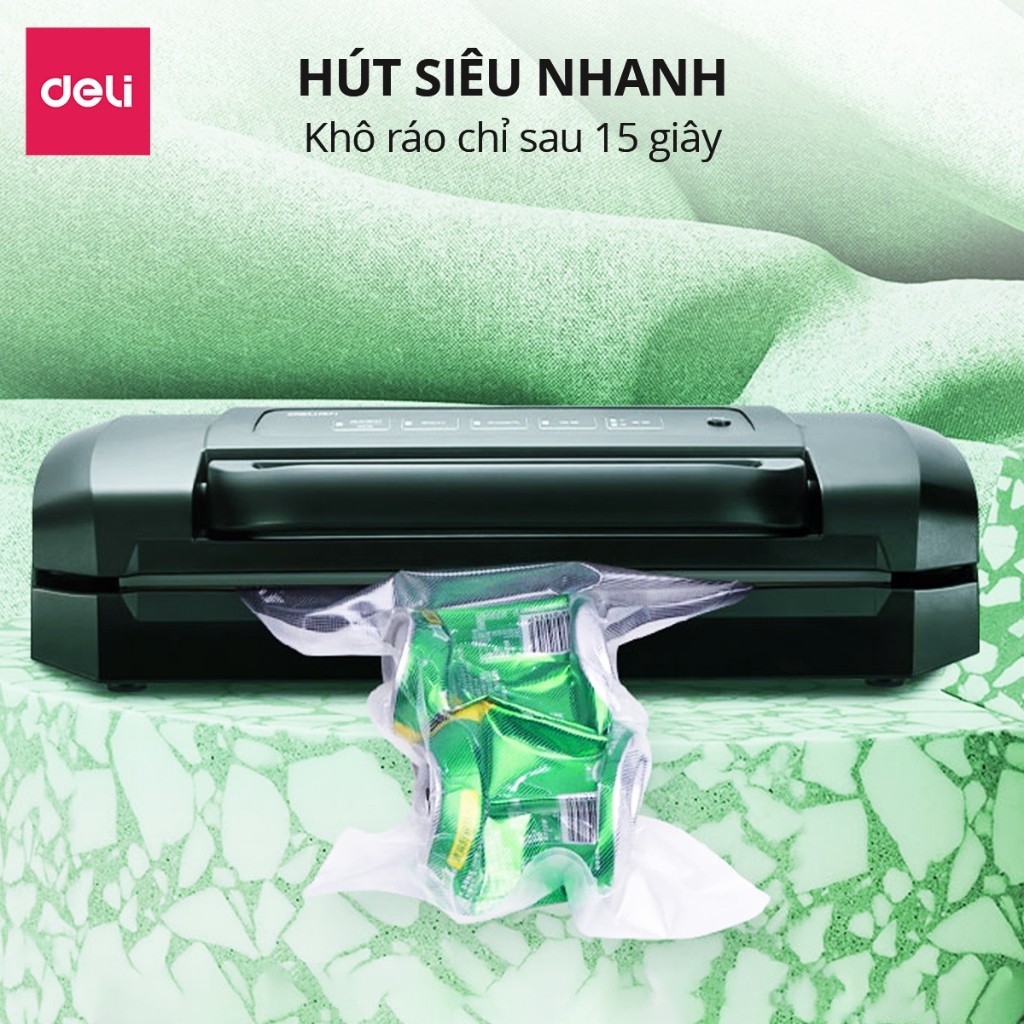 [TẶNG TÚI, ỐNG HÚT + BẢO HÀNH] Máy Hút Chân Không Cao Cấp DELI Tự Động Hàn Miệng Túi Lực Hút Mạnh Bảo Quản Thực Phẩm