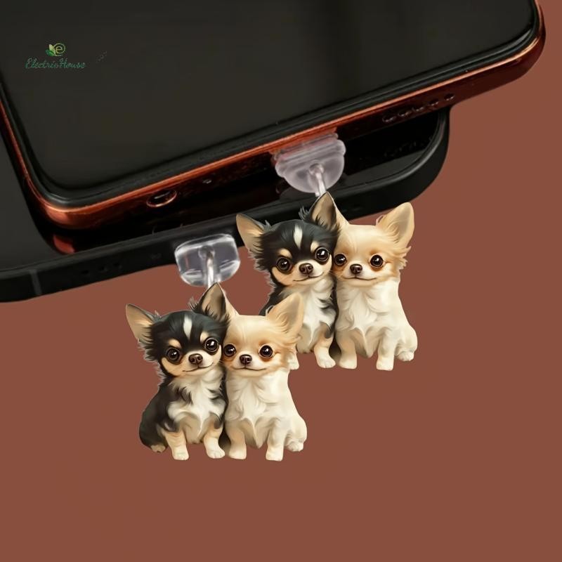 [Nhà Điện] 2D Acrylic Flat Animal Dust Cắm Cho Và Type-C Kết Nối Bụi Cắm Mặt Dây Chuyền Trang Trí mới