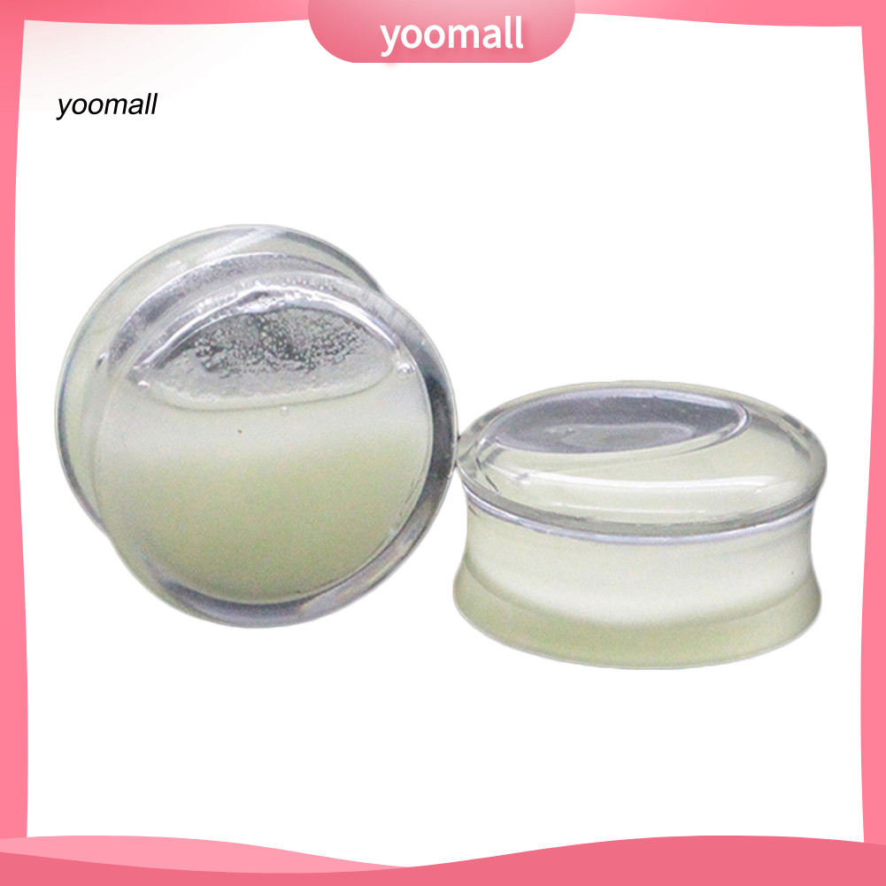 YO / Luminous Clear Acrylic Liquid Flesh Tunnel Ear Saddle Plugs Piercing Jewelry