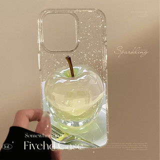 Ins Hàn Quốc Vàng Pha Lê Xanh Apple Sang Trọng Cao Cấp HD Trong Suốt Cho iPhone 11 16 15 14 13 12 Pro Xs Max XR X 7 8 6 6s Plus SE Vỏ Điện Thoại TPU Mềm Ốp Lưng Bảo Vệ