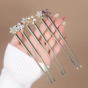Cao Cấp Kẹp Tóc nữ hình hoa chữ U kim cương giả đầu lưng tấm tóc chèn lược mũ đội đầu bóng đơn giản
