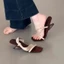 Phong cách Hàn Quốc Dép sandal nữ cao gót 4.5 phân quai ngang mẫu hot