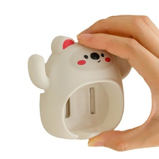 Bàn chải đánh răng gấu dễ thương treo tường không đục lỗ Phim hoạt hình Hộ gia đình Phòng tắm Giá lưu trữ Bàn chải đánh răng hai người Lỗ nhiều màu Tùy chọn