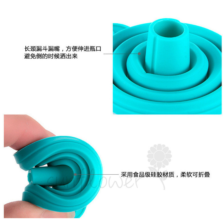 [hướng dương] Phễu cổ dài có thể thu vào có thể gập lại bằng silicon cấp thực phẩm Hộ gia đình sáng tạo