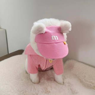 INS Hàn Quốc Mũ Chống Nắng Ba Màu Thêu Cho Chó Thú Cưng Mèo Thú Cưng Mũ Điều Chỉnh Co Giãn
