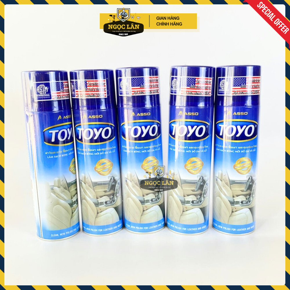 [Giá 1/2 thùng chính hãng] Chai xịt bóng mới đồ da & đồ gỗ TOYO 500ml làm sạch, bóng, mới bề mặt