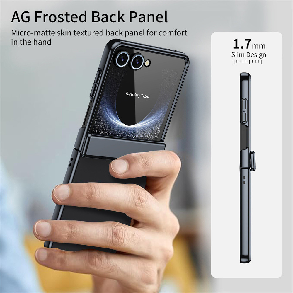 Ốp Điện Thoại Vỏ Cứng Mạ Chống Sốc Cho Samsung Galaxy Z Flip 7 6 5 4 3 Flip7 Flip6 Flip5 Flip4 Màng Bảo Vệ
