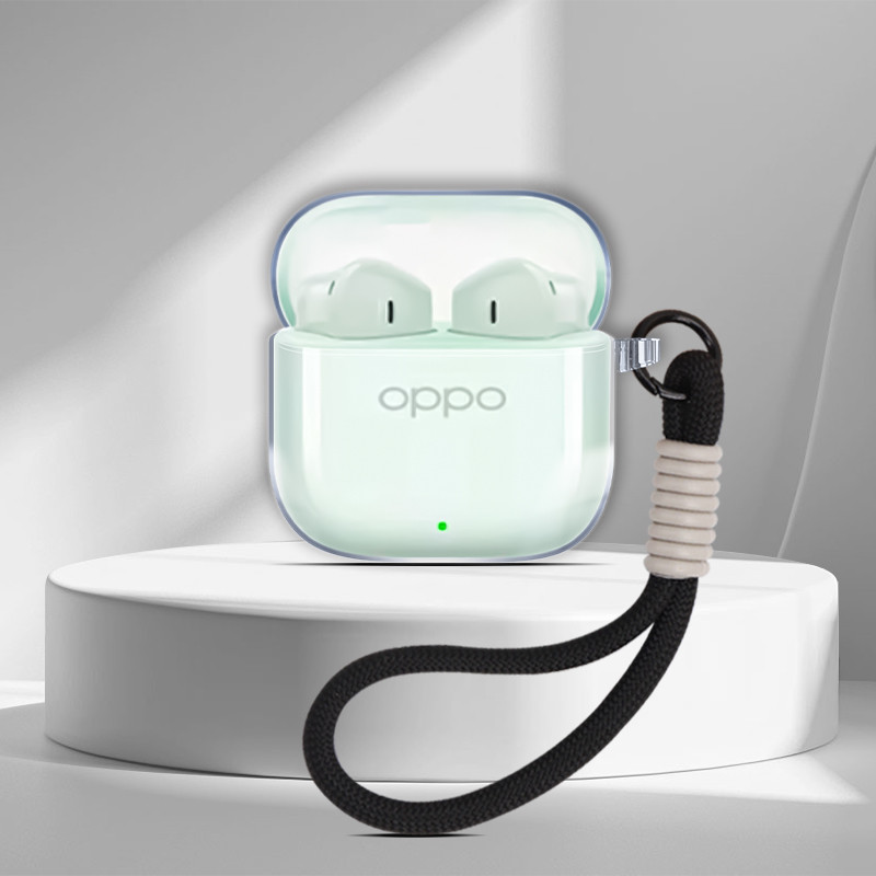 Dành Cho Oppo Enco nụ 3 Vỏ Tai Nghe Trong Suốt TPU Bảo Vệ Tai Nghe Vỏ Chống Sốc Bảo Vệ Tai Nghe Tay Mềm Có Nhẫn