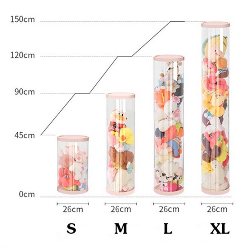 Hộp thùng đựng đồ chơi bằng PET trong suốt, Không thấm nước và chống bụi, Hộp đựng thú nhồi bông