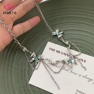 Vòng cổ Hai Lớp Đính Đá zircon Hình Ngôi Sao Xinh Xắn Cho Nữ Mới