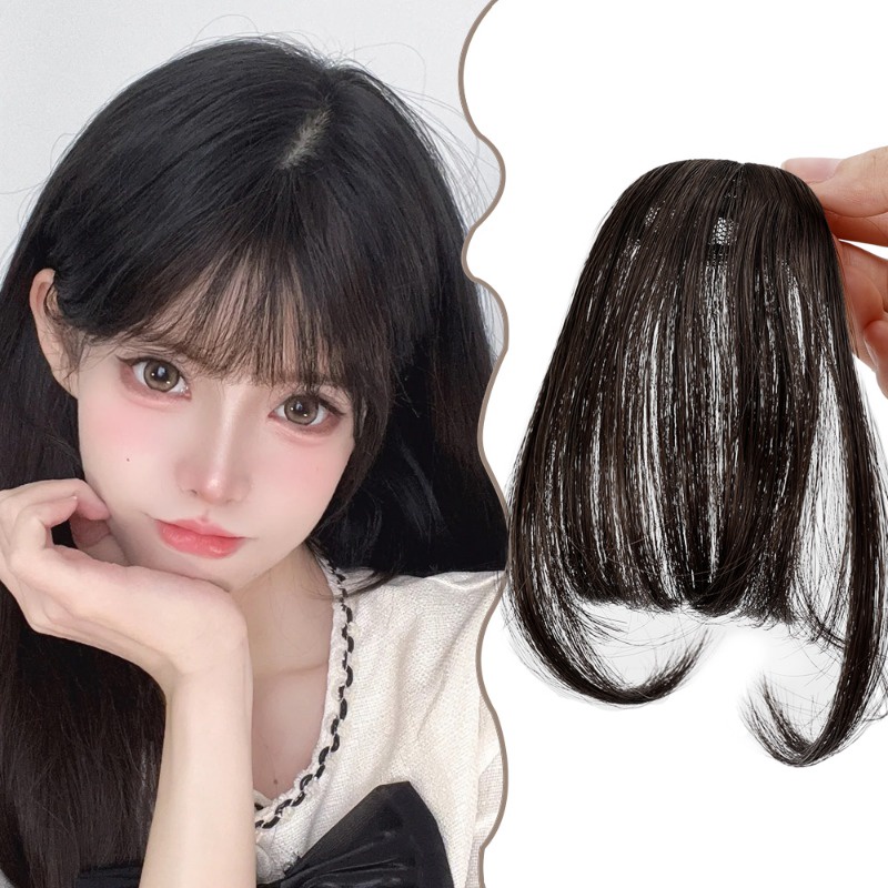 [Faytured] Phụ Kiện Tóc Mái Giả / Kẹp Tóc Giả Mái Bằng Sợi Tổng Hợp Chịu Nhiệt Độ Cao / Màu Đen / Nâu
