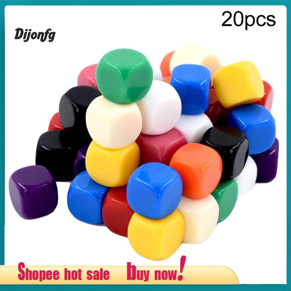Dj 20 Chiếc 16 Mm Opaque Trống D6 Sáu Mặt Xúc Vice Đồ Chơi Giảng Dạy Tài Nguyên Dự Tiệc Tiếp Liệu