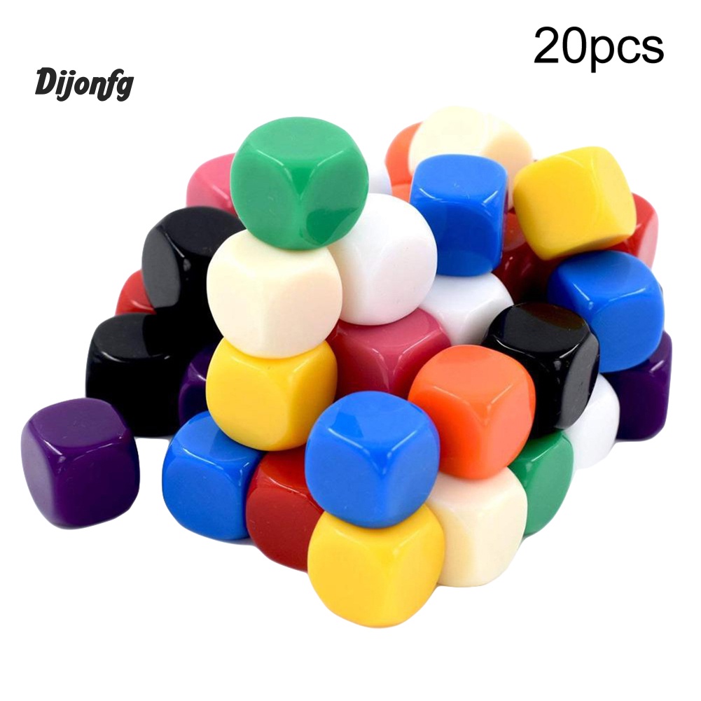 Dj 20 Chiếc 16 Mm Opaque Trống D6 Sáu Mặt Xúc Vice Đồ Chơi Giảng Dạy Tài Nguyên Dự Tiệc Tiếp Liệu