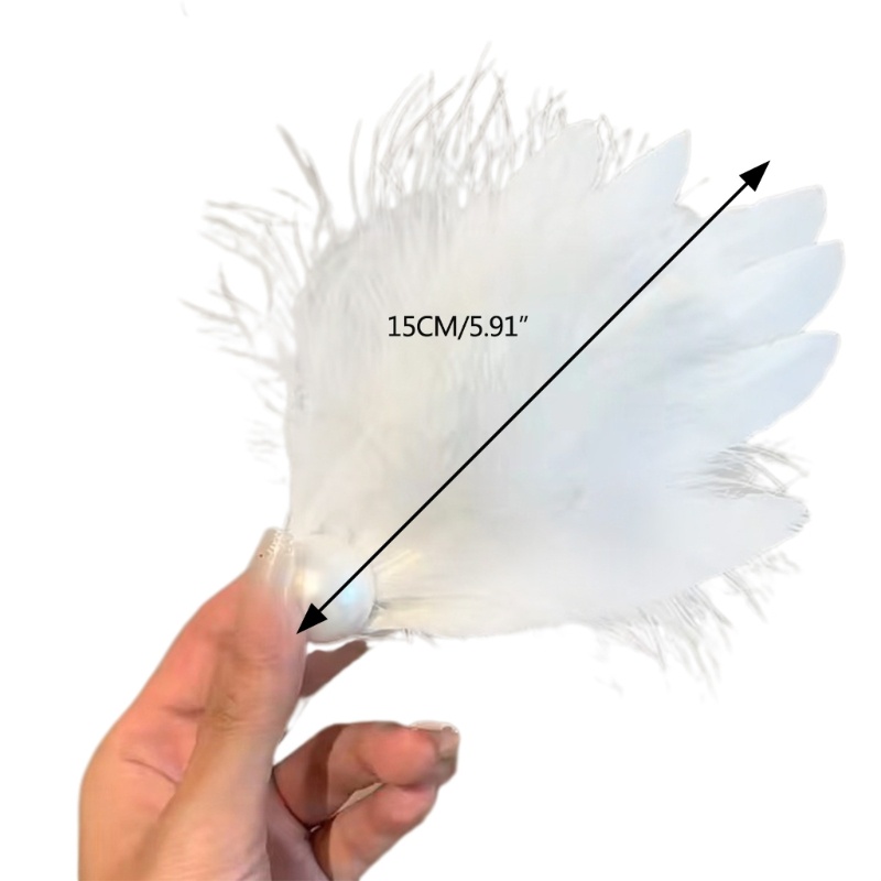 Lovely Hair Clip White Feather Design Hair Barrettes Side Ballet Hair Clip