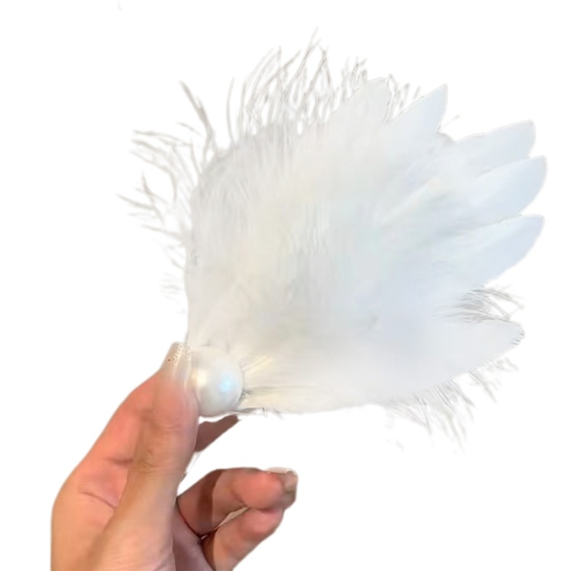 Lovely Hair Clip White Feather Design Hair Barrettes Side Ballet Hair Clip