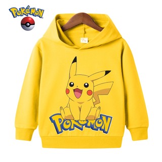 Áo hoodie In Hình pikachu Ngộ Nghĩnh Cho Bé 4-14 Tuổi