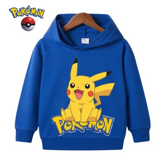 Áo hoodie In Hình pikachu Ngộ Nghĩnh Cho Bé 4-14 Tuổi