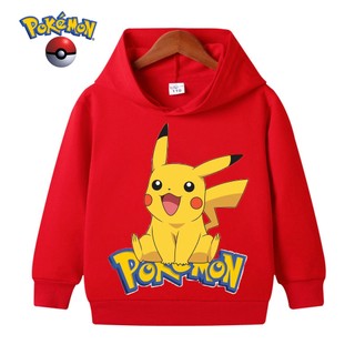 Áo hoodie In Hình pikachu Ngộ Nghĩnh Cho Bé 4-14 Tuổi
