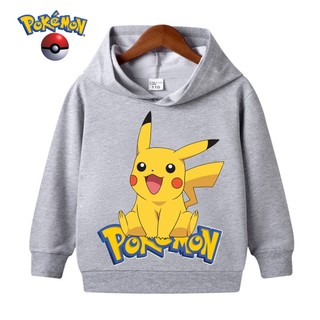 Áo hoodie In Hình pikachu Ngộ Nghĩnh Cho Bé 4-14 Tuổi