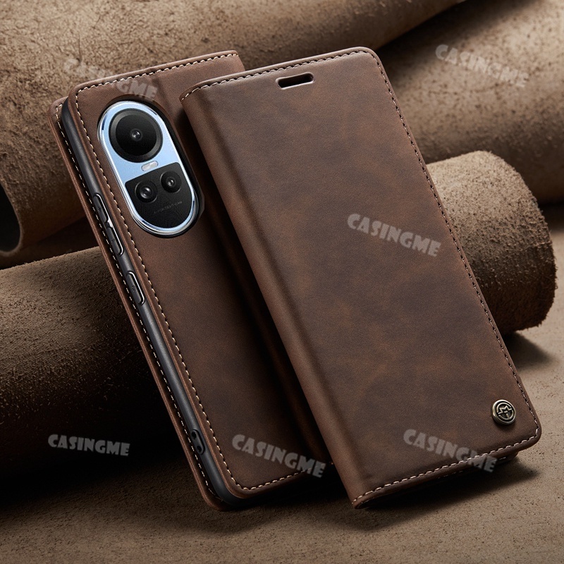 Bao Da pu Điện Thoại Nắp Lật Kèm Ngăn Đựng Thẻ Chống Sốc Cho oppo reno 10 5g reno10 pro reno10pro 10pro + + plus 5g Ốp