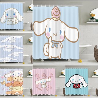 Cinnamoroll Polyester Chống Thấm Nước Màn Tắm Sanrio Hoạt Hình Dễ Thương Phòng Tắm Trang Trí Màn Tắm Vải Trang Trí Phòng Tắm Bộ Có Móc