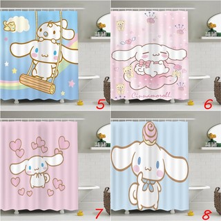 Cinnamoroll Polyester Chống Thấm Nước Màn Tắm Sanrio Hoạt Hình Dễ Thương Phòng Tắm Trang Trí Màn Tắm Vải Trang Trí Phòng Tắm Bộ Có Móc