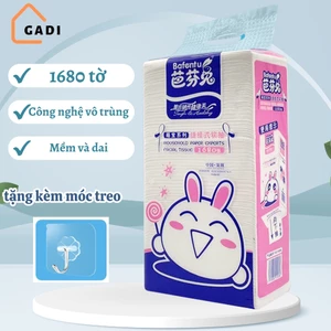 Bịch khăn giấy rút 1680 tờ 4 lớp treo tường Bafentu cỡ lớn tiện lợi