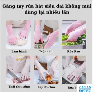 Găng tay cao su, Hộp 30 găng tay làm bếp nấu ăn, Găng tay rửa bát siêu dai không mùi dùng lại nhiều lần GD748-Gang30