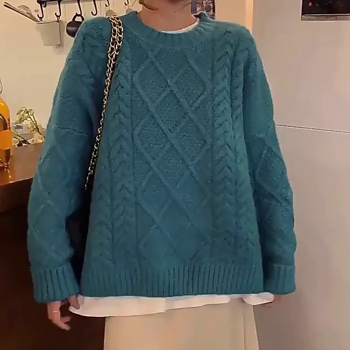 Áo Len Dài Tay áo sweater Cổ Tròn Phong Cách Hàn Quốc Thời Trang Thu Đông Mới áo mùa đông nữ
