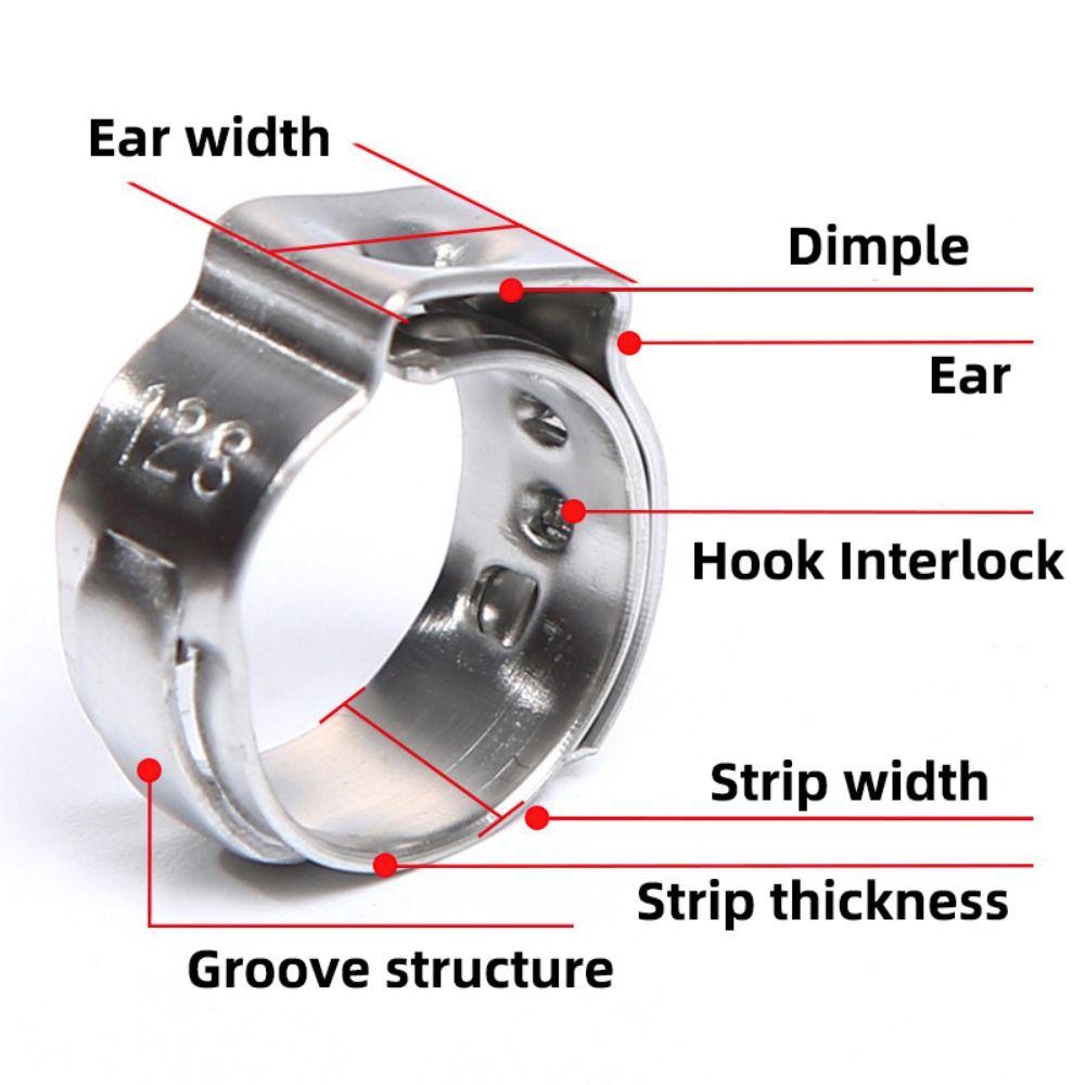 Neaverler 10 Cái Kẹp Ống, Bộ Phân Loại 5.3-31mm Kẹp Ống, Có Thể Điều Chỉnh Cố Định Bằng Thép Không Gỉ 304 Một Tai Ống Vô Cấp Ống Ống Ống Ống Ống Nước