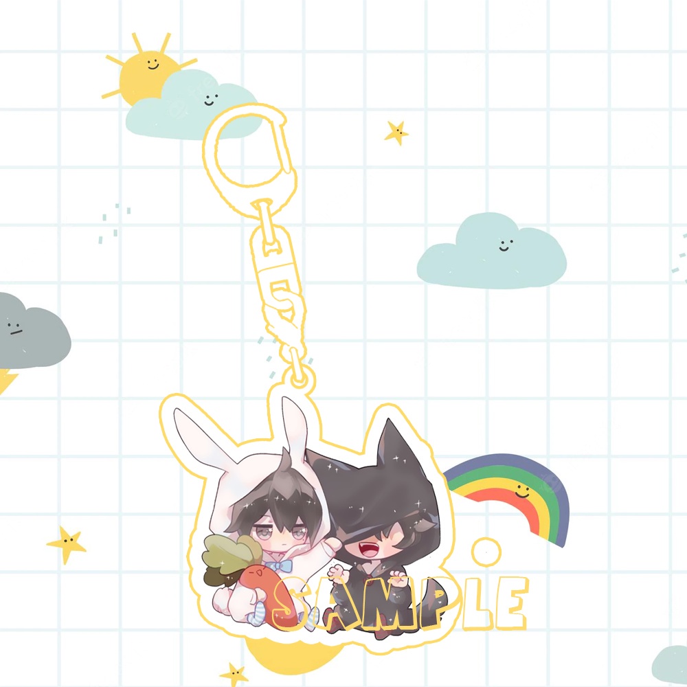 ( Mica trong acrylic ) Móc khóa NGỤY TRANG HỌC TRA anime chibi game xinh xắn