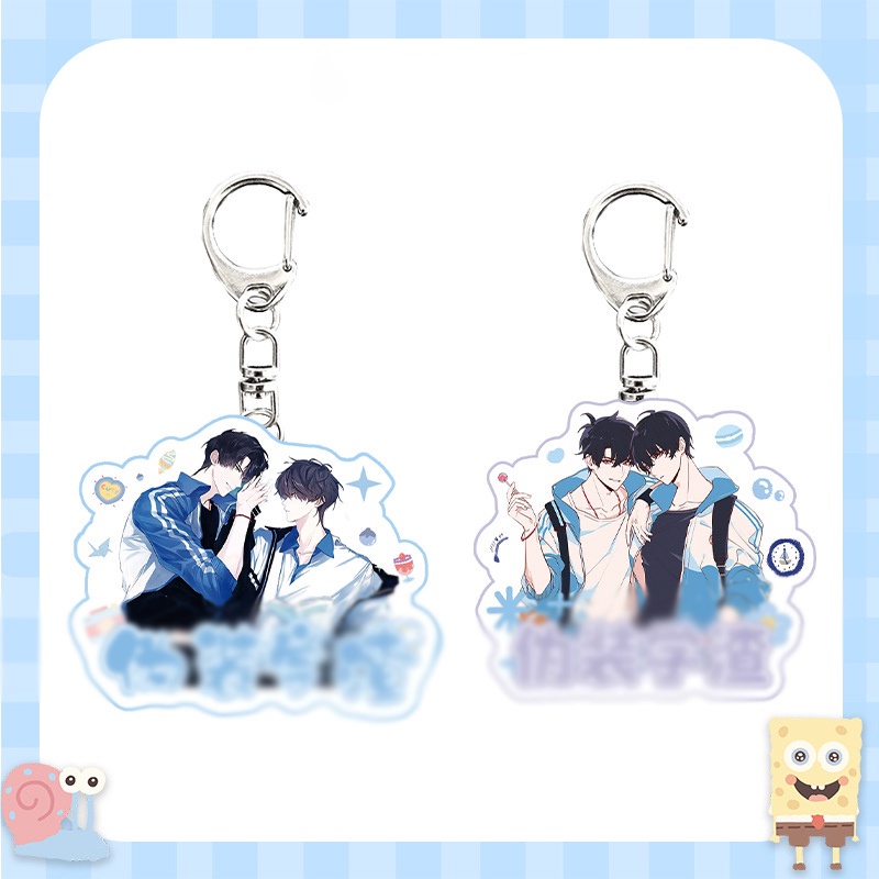 ( Mica trong acrylic ) Móc khóa NGỤY TRANG HỌC TRA anime chibi game xinh xắn