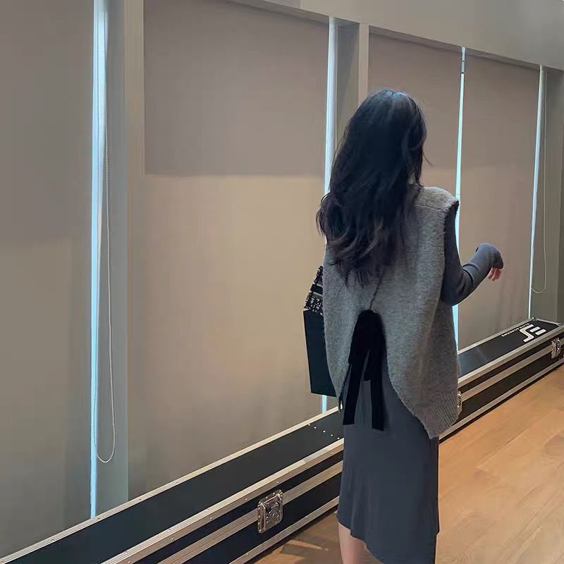Set Áo Len Không Tay + Đầm Bầu Thời Trang