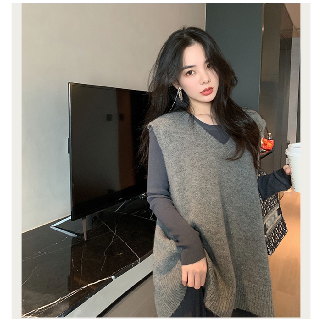 Set Áo Len Không Tay + Đầm Bầu Thời Trang