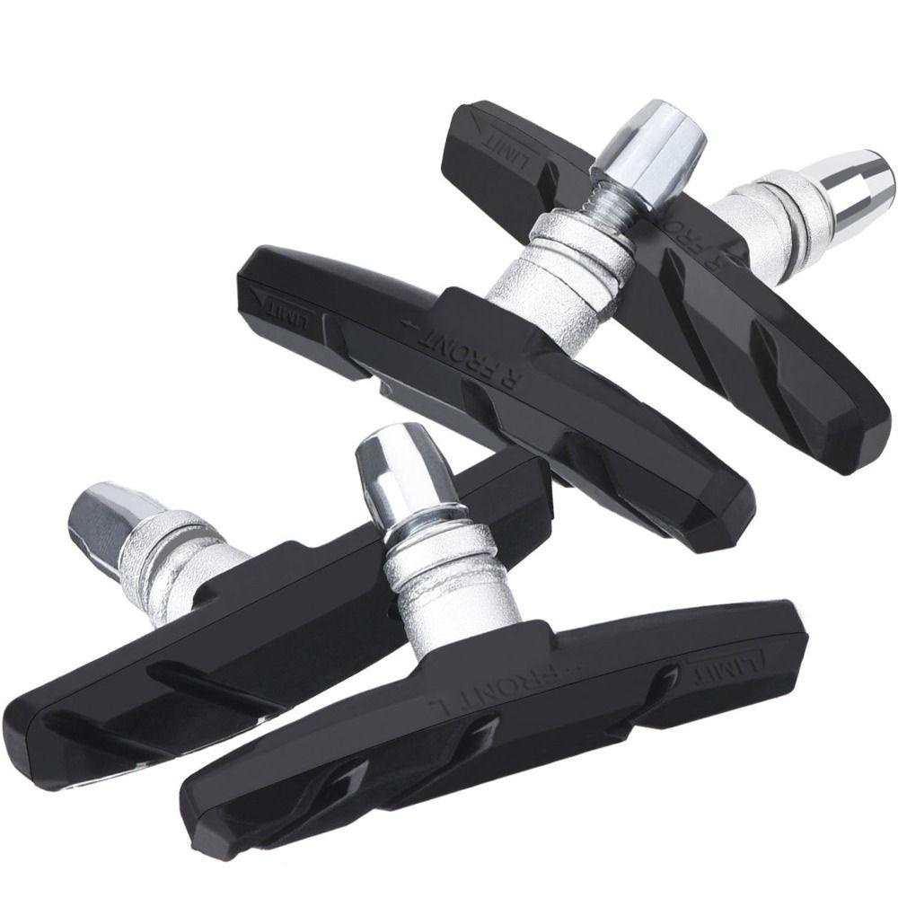 MONOSTYLE 1 Cặp Má Phanh Xe Đạp V, Má Phanh Im Lặng Xe Đạp Bền Lâu Dài, Hiệu Suất Cao Su Tốt + Kim Loại 3 Màu Má Phanh Cao Su Thiết Bị Cưỡi