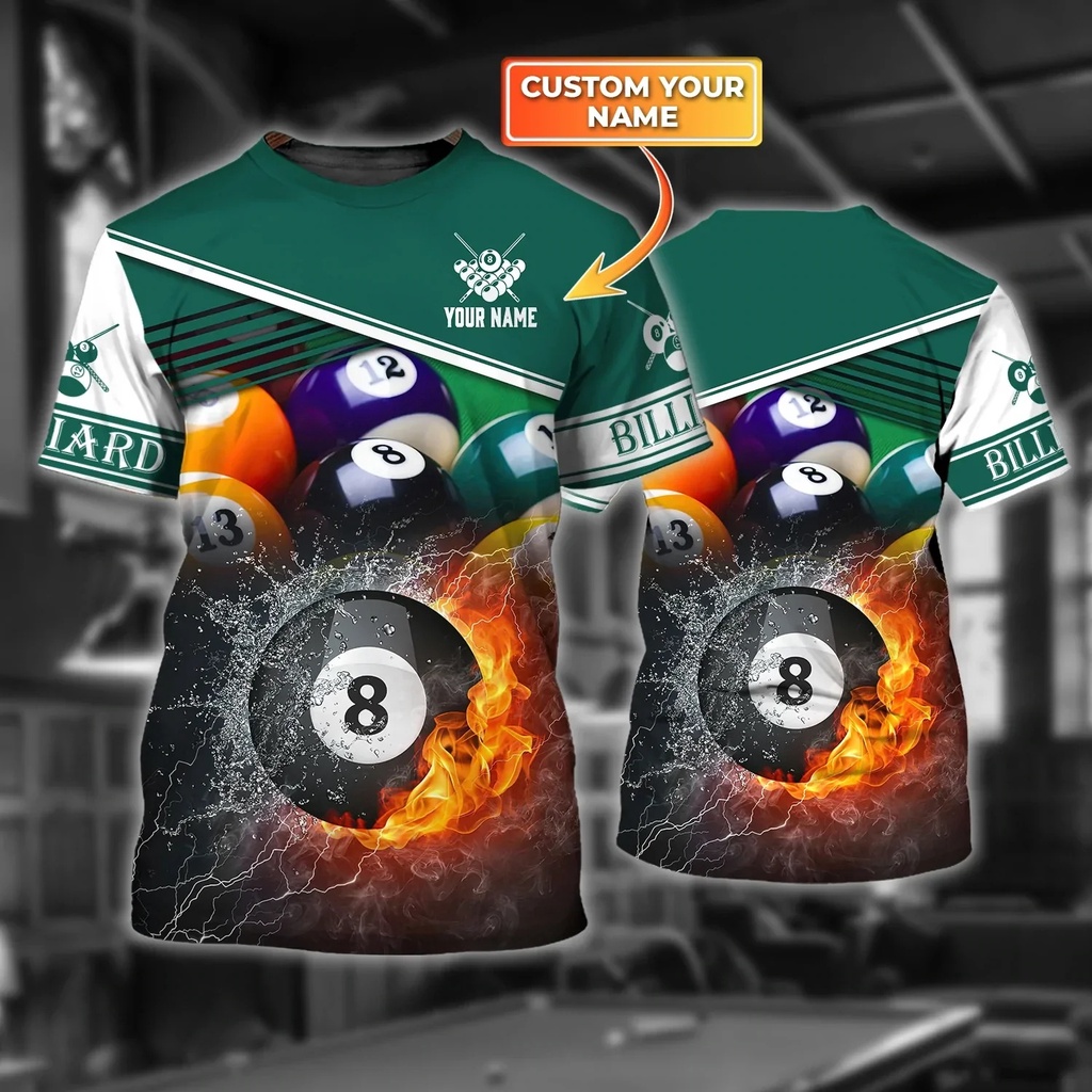 Áo Thun Nam In Hình Bida 3d Thời Trang Mùa Hè dw199