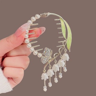 Kẹp Tóc Hoa lan chuông Phong Cách Retro cho nữ phụ kiện tóc