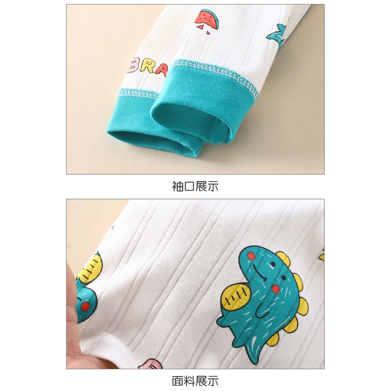 Trẻ Em Quần Áo Mùa Thu Quần Dài 90-160 Kích Thước Bé Trai Bé Gái Mùa Thu Phong Cách Mới Jacquard Cotton Bộ Đồ Lót Dài Tay Bộ Đồ Ngủ Nhà Quần Áo RKEJ