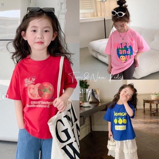 AT5-[tomnaukids] Áo thun cộc tay bé gái vải cotton dễ thương - Size 9-40Kg