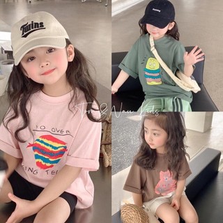 AT6-M-[tomnaukids] Áo thun cộc tay bé gái vải Cotton tay phối lai nhẹ cực xinh - Size 9-40Kg