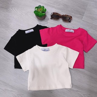 AT15-[tomnaukids] Áo thun cộc tay croptop cho Bé gái vải Zip cotton - Size 6-30Kg