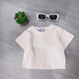 AT15-[tomnaukids] Áo thun cộc tay croptop cho Bé gái vải Zip cotton - Size 6-30Kg