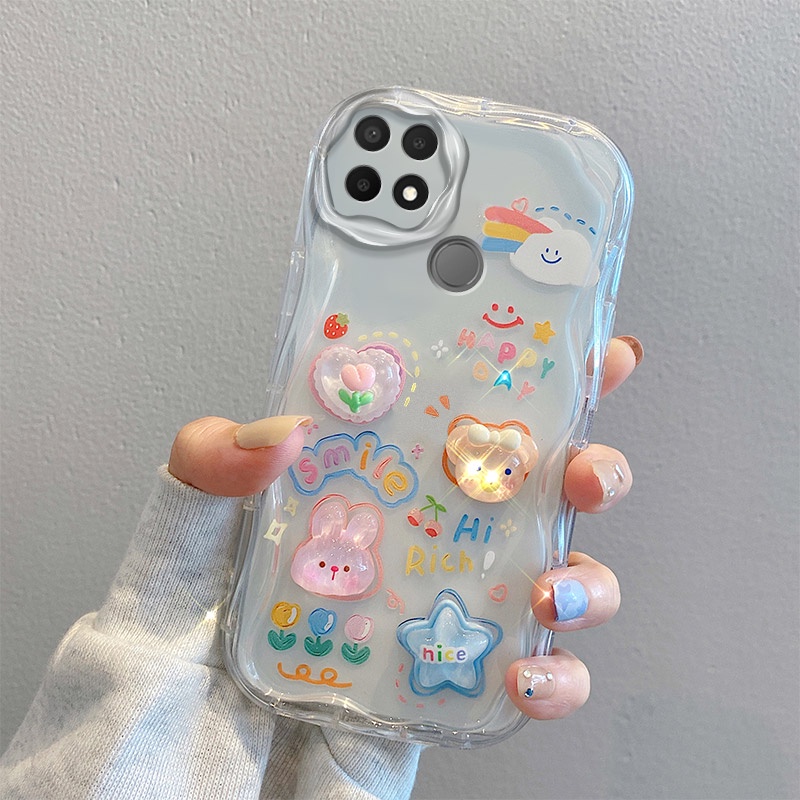 ốp lưng Oppo A15 Ốp Điện Thoại tpu Mềm Trong Suốt Phối Búp Bê Gấu Dễ Thương Dành Cho oppo a15 a15s TY