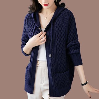 Áo Khoác cardigan Có Khóa Kéo Dáng Rộng Ngắn Phong Cách Mới Thời Trang Xuân Thu 2023