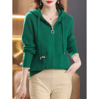 Áo Khoác cardigan Dệt Kim Dày Có Khóa Kéo Thời Trang Xuân Thu Hàng Mới 2023