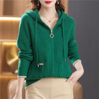 Áo Khoác cardigan Dệt Kim Dày Có Khóa Kéo Thời Trang Xuân Thu Hàng Mới 2023
