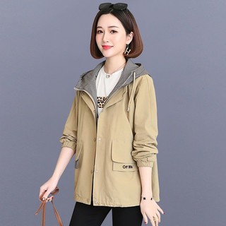 Áo Khoác Chống Gió Có Mũ Trùm Dáng Rộng Phong Cách Hàn Quốc Thời Trang Mùa Thu 2023 Mới Cho Nữ