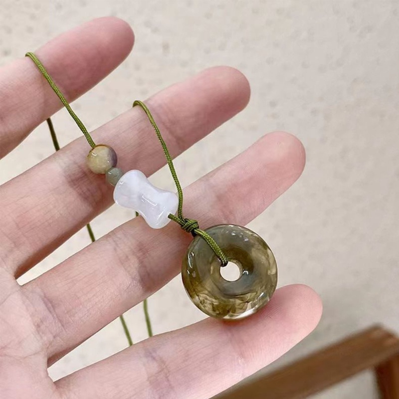 Coo Vòng Cổ Chuỗi Hạt Ngọc Bích Dài Có Khóa Hoa Trà Cá Tính Khí Chất Có Thể Điều Chỉnh Dành Cho Bạn Nữ Trang Sức
